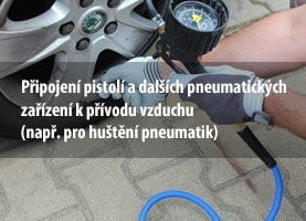Samé plusy Softplusu - Hadice PVC pro vzduch, vodu, lehké chemikálie 5 Připojení pistolí a dalších pneumatických zařízení k přívodu vzduchu (např. pro huštění pneumatik)
