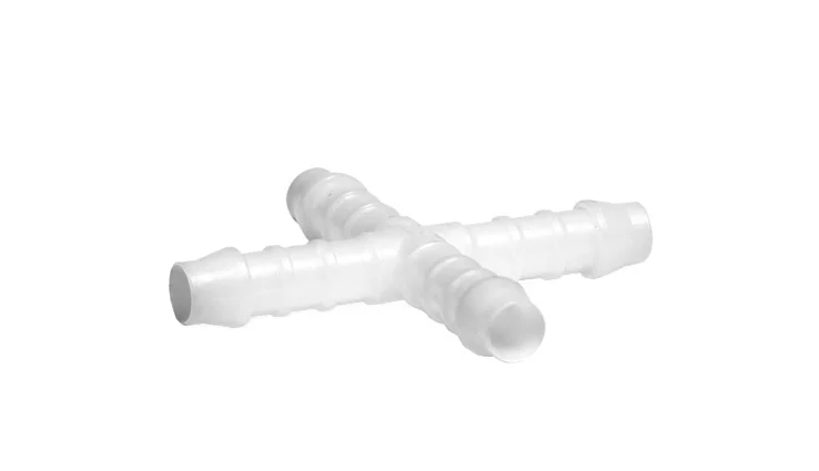 Plastové spojky 10 Závitové spojky DIN32676 - čtyřcestná spojka