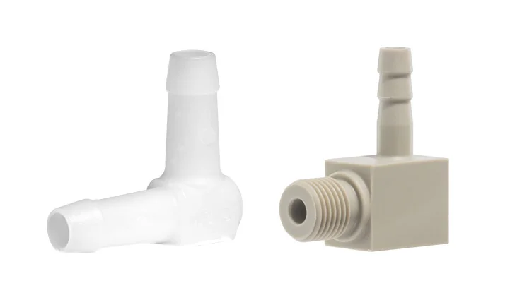 Plastové spojky 7 Úhlová plastová spojka z polypropylenu