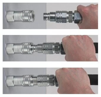 hydraulická rychlospojka spojení jednou rukou